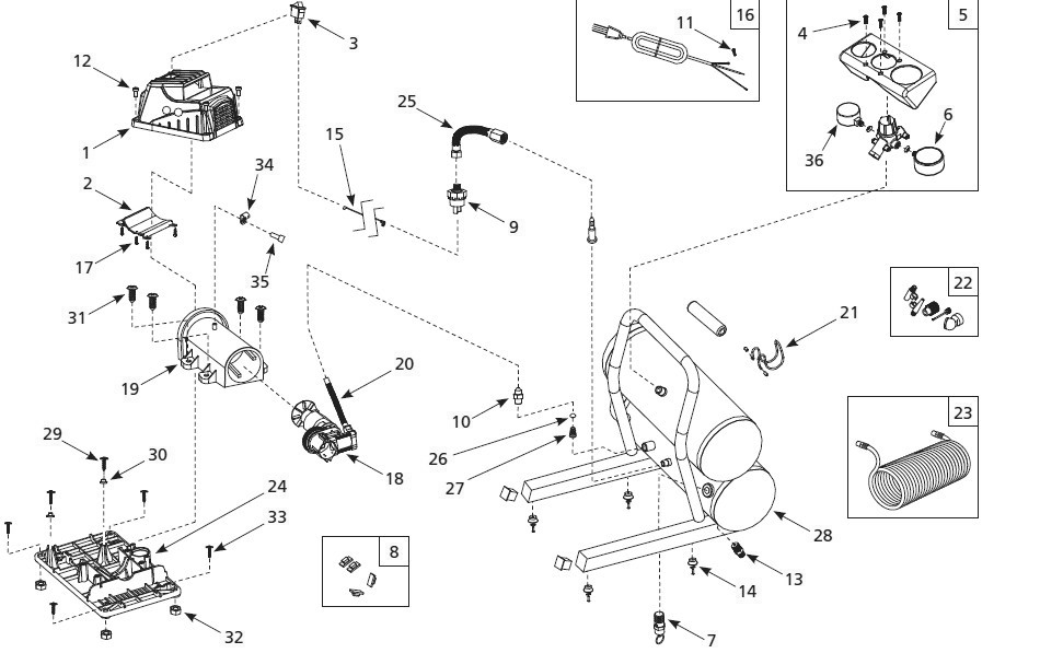Section 1 Diagram and Parts List for FP209599DI  Campbell Hausfeld Compressor